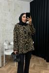 Sery Leopar Hırka  Leopar